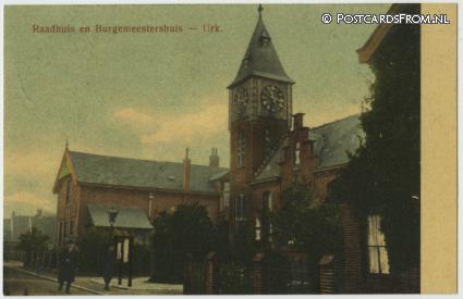 Urk, Raadhuis en Burgemeestershuis ansichtkaart: Urk, Raadhuis en Burgemeestershuis