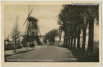 Maassluis, Molen de Hoop a.d. Prinses Julianalaan ansichtkaart: Maassluis, Molen de Hoop a.d. Prinses Julianalaan