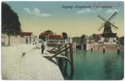 ansichtkaart: Gorinchem, Ingang Lingehaven