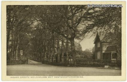 Goor, Ingang groote Weldamlaan met Rentmeesterswoning ansichtkaart: Goor, Ingang groote Weldamlaan met Rentmeesterswoning