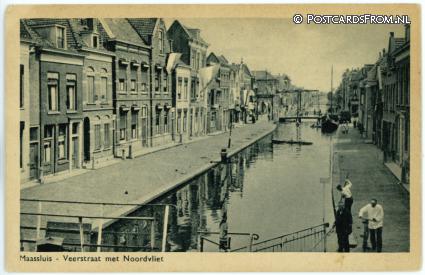 Maassluis, Veerstraat met Noordvliet ansichtkaart: Maassluis, Veerstraat met Noordvliet