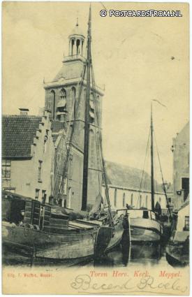 ansichtkaart: Meppel, Toren Herv. Kerk