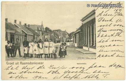 ansichtkaart: Raamsdonksveer, Groet uit. Keizersdijk