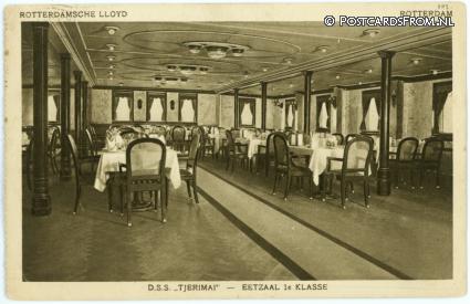 ansichtkaart: Rotterdam, Lloyd. D.S.S. 'Tjerimai' - Eetzaal 1e Klasse