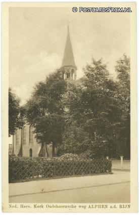 ansichtkaart: Alphen aan den Rijn, Ned. Herv. Kerk Oudshoornsche weg