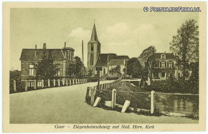 Goor, Diepenheimscheweg met Ned. Herv. Kerk ansichtkaart: Goor, Diepenheimscheweg met Ned. Herv. Kerk