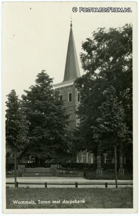 Wommels, Toren met dorpsbank ansichtkaart: Wommels, Toren met dorpsbank