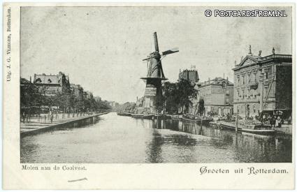 Rotterdam, Groeten uit. Molen aan de Coolvest ansichtkaart: Rotterdam, Groeten uit. Molen aan de Coolvest