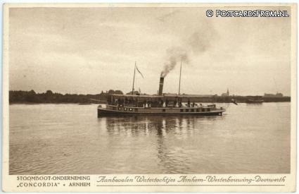 ansichtkaart: Arnhem, Stoomboot-Onderneming 'Concordia'