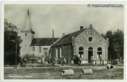 ansichtkaart: Terschelling Hoorn, Kerk en Ons Huis
