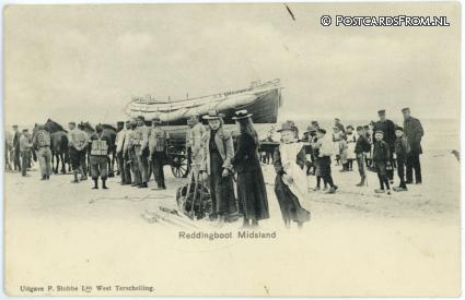 ansichtkaart: Terschelling Midsland, Reddingsboot