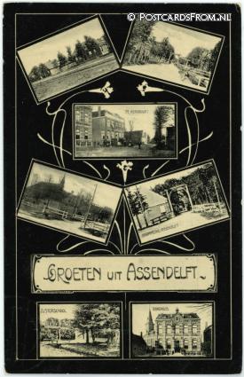 ansichtkaart: Assendelft, Groeten uit