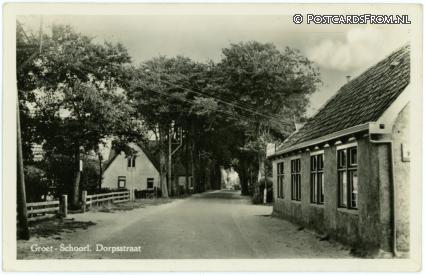 ansichtkaart: Groet, Schoorl. Dorpsstraat