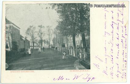 Middenbeemster, Schoolstraat ansichtkaart: Middenbeemster, Schoolstraat