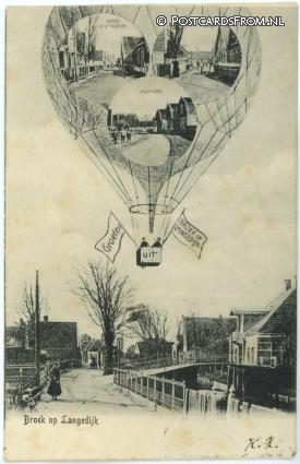 ansichtkaart: Broek op Langedijk, Groeten uit