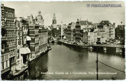 Amsterdam, Gezicht op 's Gravelandse Veer Kloveniersburgwal ansichtkaart: Amsterdam, Gezicht op 's Gravelandse Veer Kloveniersburgwal