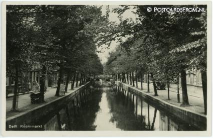 Delft, Koornmarkt ansichtkaart: Delft, Koornmarkt