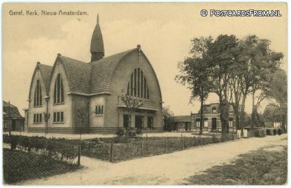 ansichtkaart: Nieuw-Amsterdam, Geref. Kerk