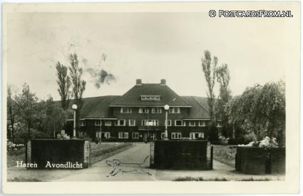 Haren GN, Avondlicht ansichtkaart: Haren GN, Avondlicht