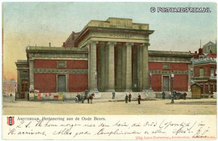 Amsterdam, Herinnering aan de Oude Beurs ansichtkaart: Amsterdam, Herinnering aan de Oude Beurs