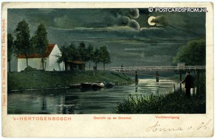 's-Hertogenbosch, Gezicht op de Dommel. Vuchteruitgang ansichtkaart: 's-Hertogenbosch, Gezicht op de Dommel. Vuchteruitgang