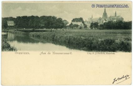 ansichtkaart: Overveen, Aan de Brouwersvaart