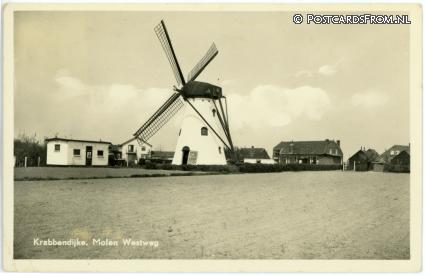ansichtkaart: Krabbendijke, Molen Westweg