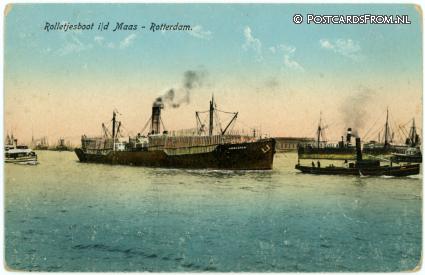 ansichtkaart: Rotterdam, Rolletjesboot i.d. Maas