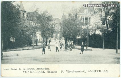 Amsterdam, Vondelpark ingang R. Visscherstraat ansichtkaart: Amsterdam, Vondelpark ingang R. Visscherstraat