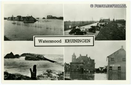 ansichtkaart: Kruiningen, Watersnood