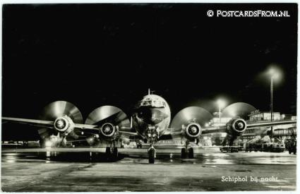 Schiphol, Schiphol bij nacht ansichtkaart: Schiphol, Schiphol bij nacht