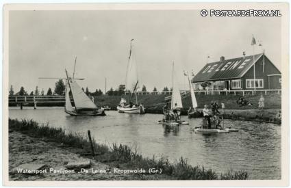 ansichtkaart: Kropswolde, Watersport Paviljoen 'De Leine' a.h. Zuidlaardermeer
