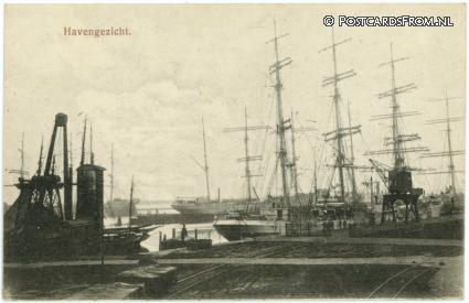 ansichtkaart: Delfzijl, Havengezicht