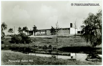 ansichtkaart: Purmerend, Station N.S.