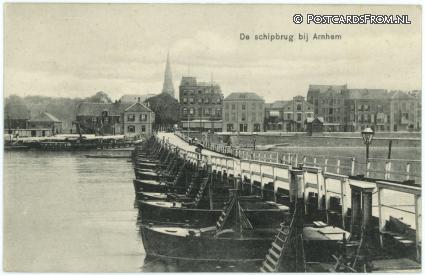 Arnhem, De schipbrug bij Arnhem ansichtkaart: Arnhem, De schipbrug bij Arnhem