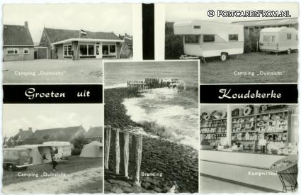 Koudekerke, Camping 'Duinzicht' - Kampwinkel - Branding ansichtkaart: Koudekerke, Camping 'Duinzicht' - Kampwinkel - Branding