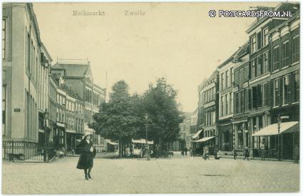ansichtkaart: Zwolle, Melkmarkt