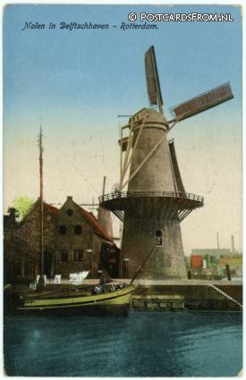 ansichtkaart: Rotterdam, Molen in Delftschhaven