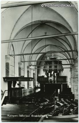 ansichtkaart: Kampen, Interieur Broederkerk