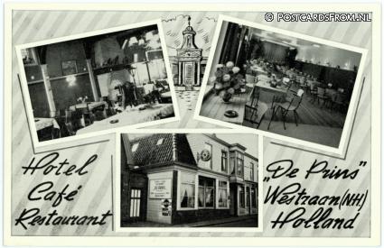 Westzaan, Hotel Cafe Rest. 'de Prins'. Eig. J. v.d. Werff ansichtkaart: Westzaan, Hotel Cafe Rest. 'de Prins'. Eig. J. v.d. Werff