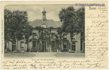 Zeist, Kerk der Broedergemeente ansichtkaart: Zeist, Kerk der Broedergemeente