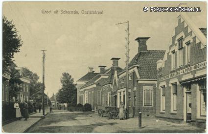 ansichtkaart: Scheemda, Oosterstaat met Electrische Drukkerij B. Wind