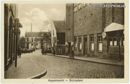 ansichtkaart: Schiedam, Appelmarkt