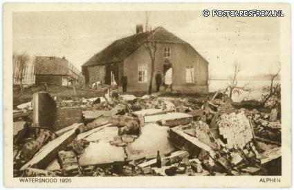 ansichtkaart: Alphen GL, Watersnood 1926