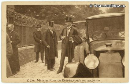 ansichtkaart: Amsterdam, Euch. Congres 1924. Minister Ruys de Beerendonck ter audientie
