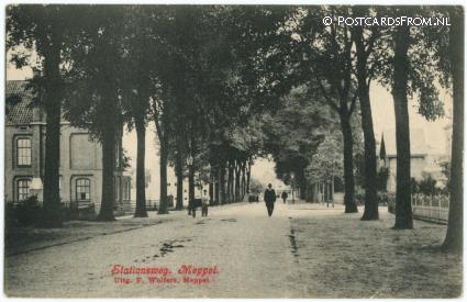 ansichtkaart: Meppel, Stationsweg