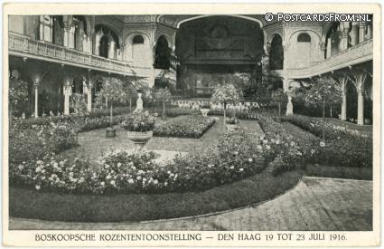 ansichtkaart: Boskoop, Boskoopsche Rozententoonstelling  - Den Haag 19 tot 23 juli 1916