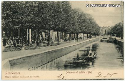 ansichtkaart: Leeuwarden, Nieuwestad. Stille zijde