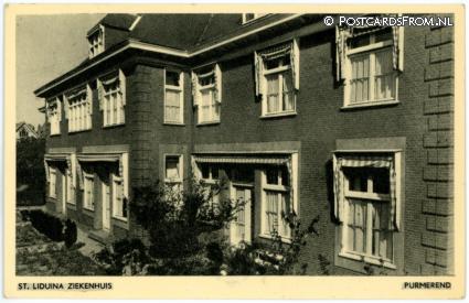 Purmerend, St. Liduina Ziekenhuis. Voorgevel ansichtkaart: Purmerend, St. Liduina Ziekenhuis. Voorgevel