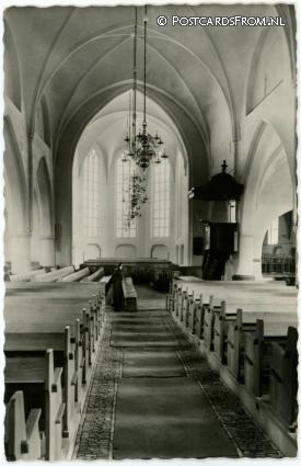 ansichtkaart: Dalfsen, N.H. Kerk. Interieur